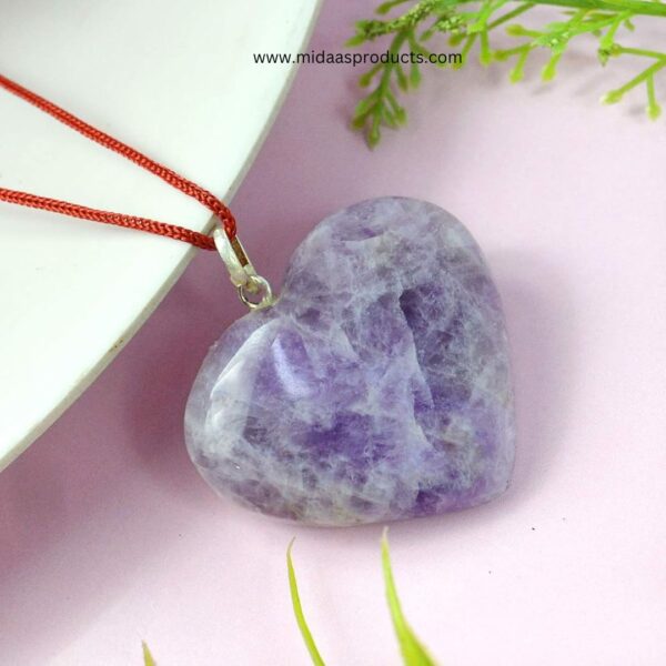 Amethyst Heart pendant, for self healing, positive energy, gift product