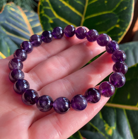 Original Amethyst Bracelet for Woman and Man - Natural Energised Bracelet, Healing Crystal Bracelet for Anxiety, Stress, Mental Peace