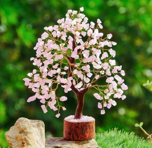 Rose Quartz Crystal Stone Love Tree