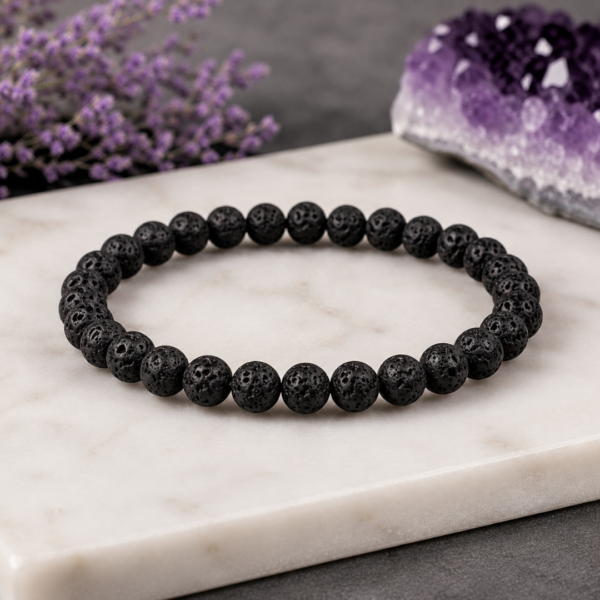 Lava Stone Bracelet: Protection From Negativity, Health