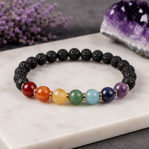 Lava 7 Chakra Bracelet